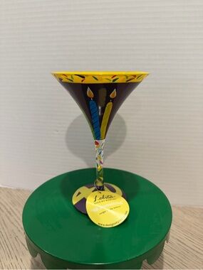 Lolita “40 Something” Birthday Cocktail Martini Glass Hand Painted No Box NWT